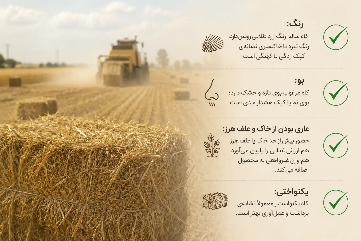 چگونه کاه گندم مرغوب را تشخیص دهیم؟